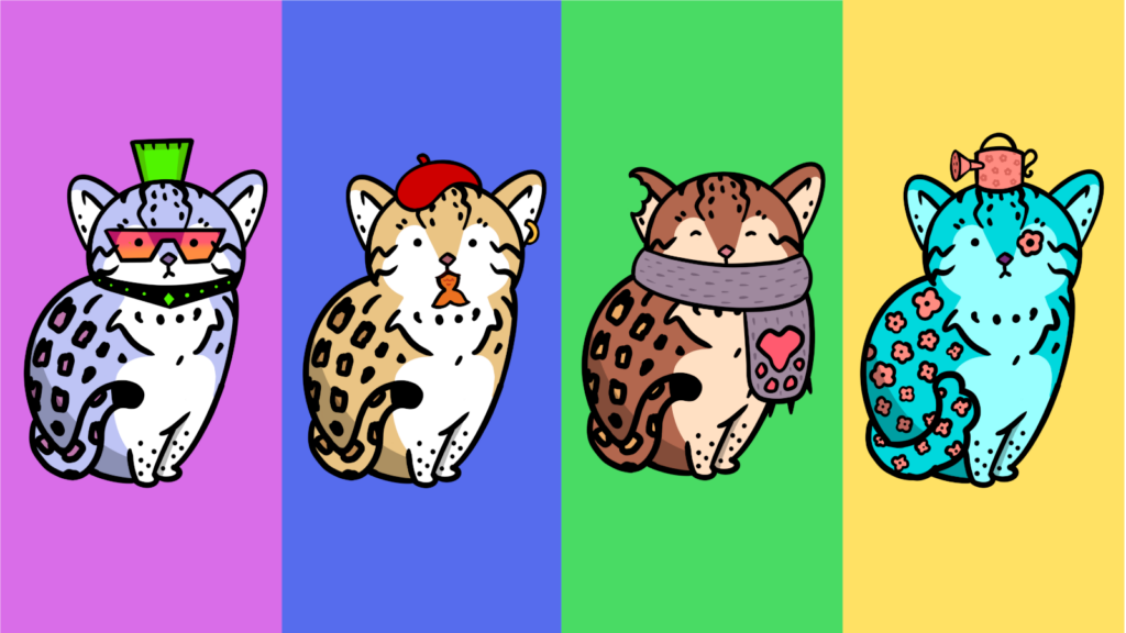 Ocelots by Chelsea Myers: https://twitter.com/tinyatticart